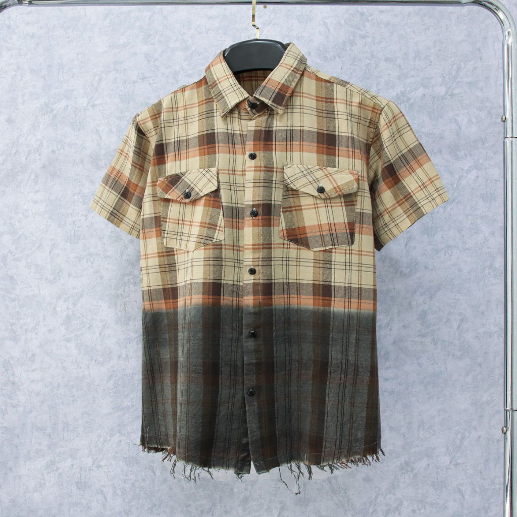 Áo sơ mi nam BBR ngắn tay loang màu leo.vn