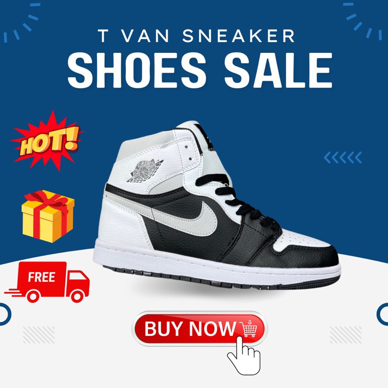 Giày thể thao J xám trắng cao cổ tặng kèm box bv