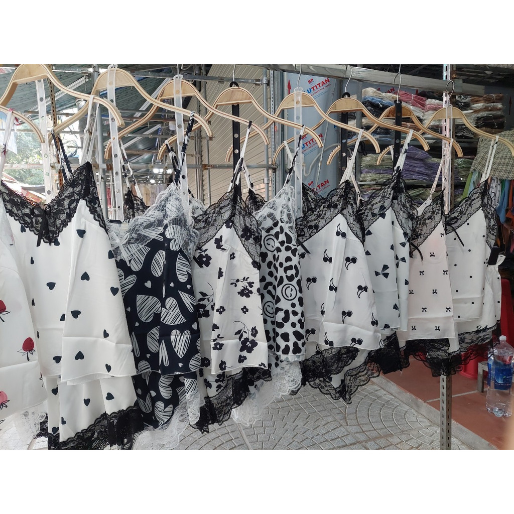 Set đồ nữ, áo 2 dây kèm quần đùi nữ chất vải lụa mềm mịn mát, in họa tiết, sexy quyến rũ thời trang mùa hè hàng QCL1