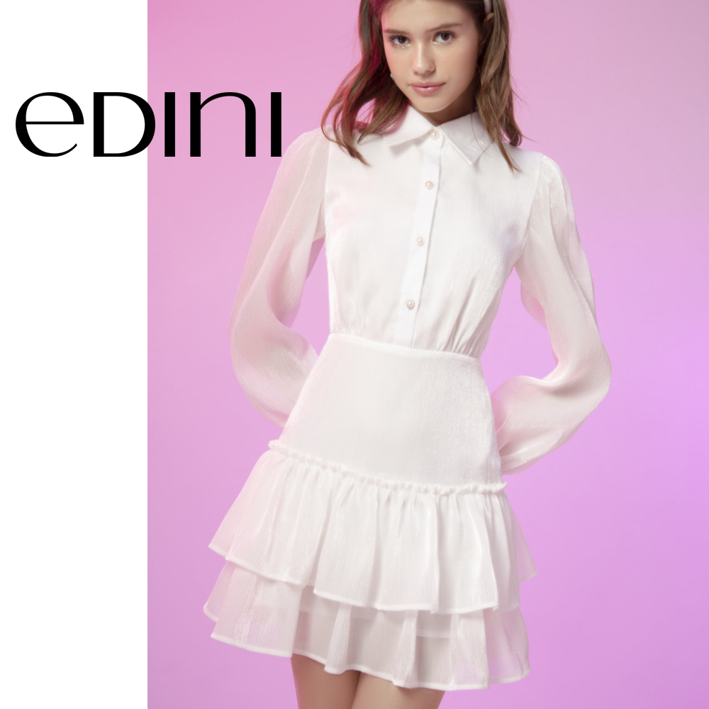 Đầm Cổ Sơ Mi Tay Dài - EDINI - D1549