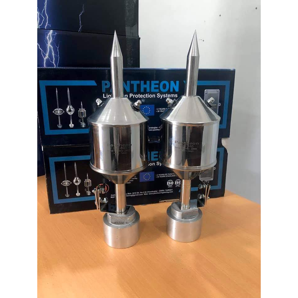Kim thu sét, Kim chống sét Pantheon CX-040 bán kính bảo vệ an toàn 63m, Kim thu lôi chủ động phóng tia tiên đạo