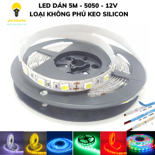 Dây led dán 5050 - 12V 5m ánh sáng trắng hoặc vàng giá siêu rẻ