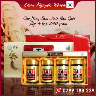 Cao hồng sâm 365 hàn quốc 6 năm tuổi hộp 4 lọ x 240gram