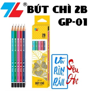 Bút chì gỗ hb, 2b/thiên long, 10 cây/hộp