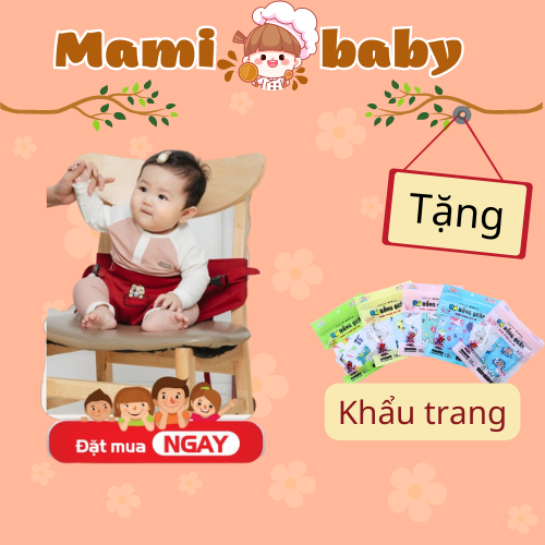 Đai ngồi ghế cho bé thay thế ghế ăn dặm khi đi du lịch bằng ô tô nhỏ gọn siêu tiện lợi