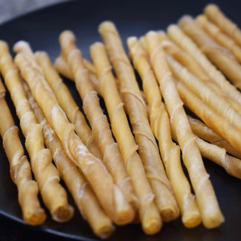 HOẢ TỐC | Xương da bò gặm sạch răng dạng que xoắn cho chó / Que gặm da bò vị sữa cho thú cưng - Tạp Hoá Thú Cưng Happy