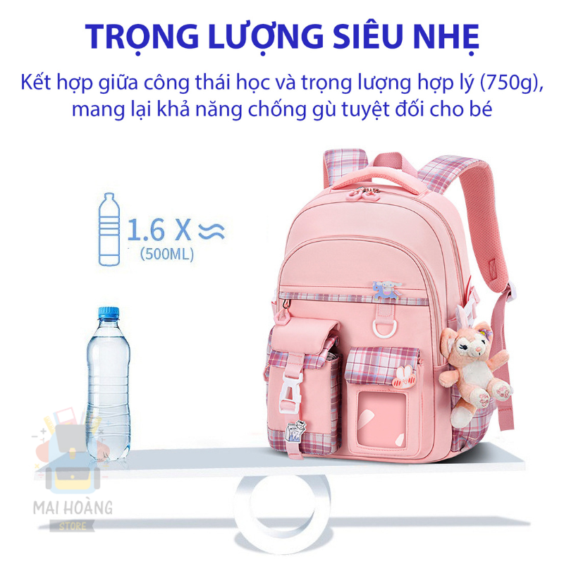 Balo nữ đi học, balo nữ ulzzang phong cách trẻ, năng động (Tặng 3 sticker và Gấu bông) - BL19