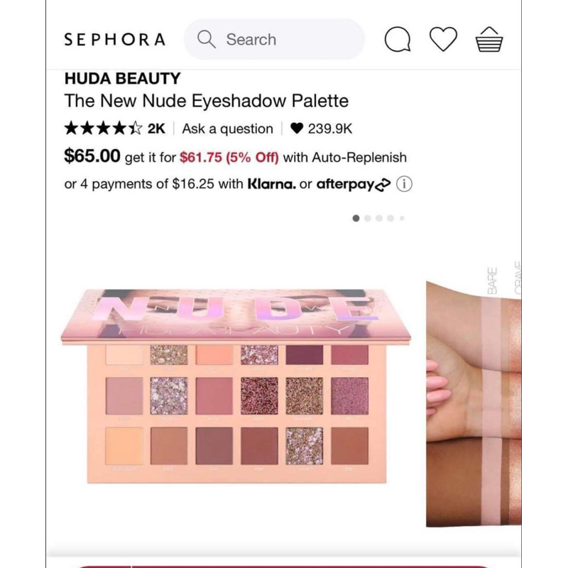 BẢNG MẮT HUDA NEW NUDE