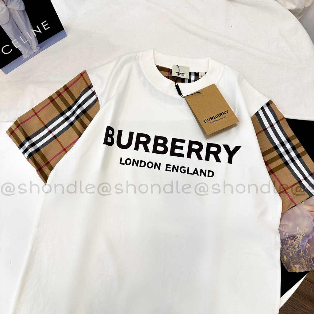Áo Thun Burberry BBR VINTAGE SERRA Tay Kẻ Sọc Vải Cao Cấp Unisex | BigBuy360 - bigbuy360.vn