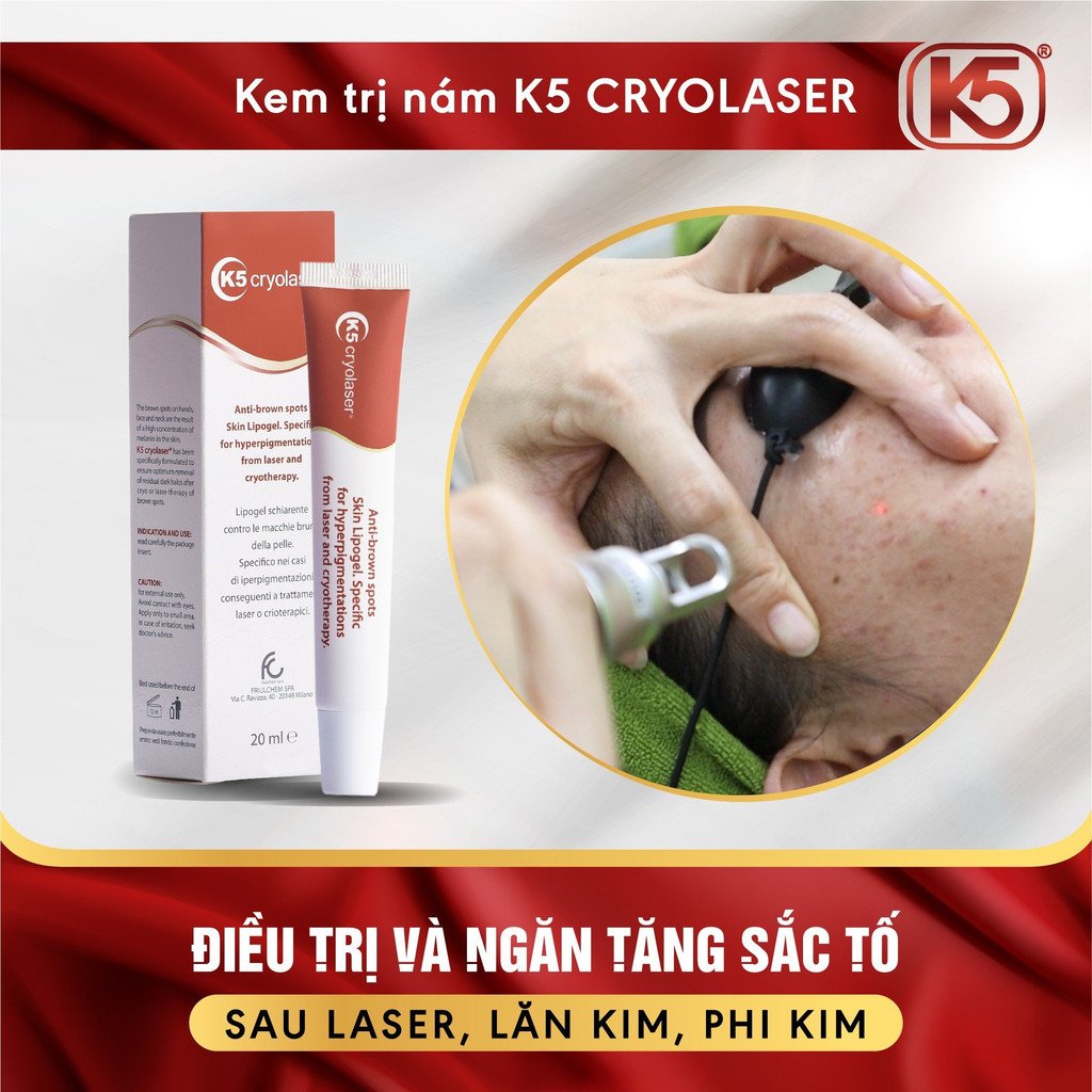 Kem tăng sắc tố sau laser, peel da K5 Cryolaser 20ml - bệnh viện da liễu trung ương tin dùng