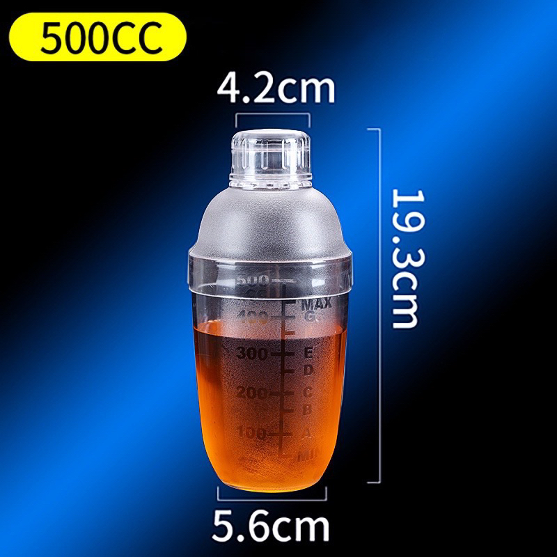 Bình Lắc Shaker Nhựa Chia Vạch dùng pha chế ( 350ml,500ml,700ml,1000ml)