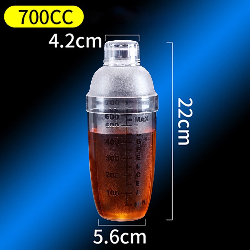 Bình Lắc Shaker Nhựa Chia Vạch dùng pha chế ( 350ml,500ml,700ml,1000ml)