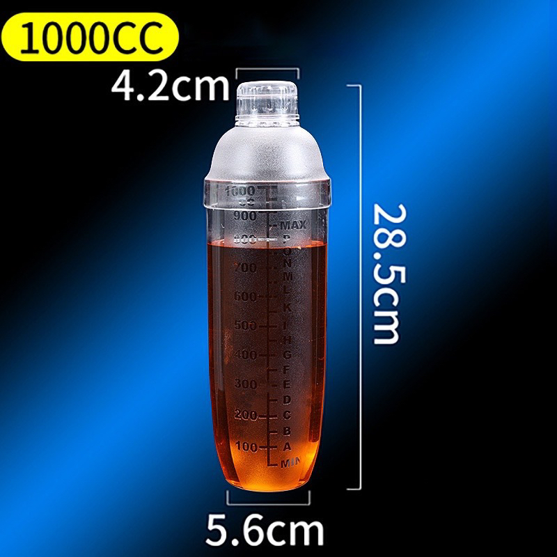 Bình Lắc Shaker Nhựa Chia Vạch dùng pha chế ( 350ml,500ml,700ml,1000ml)