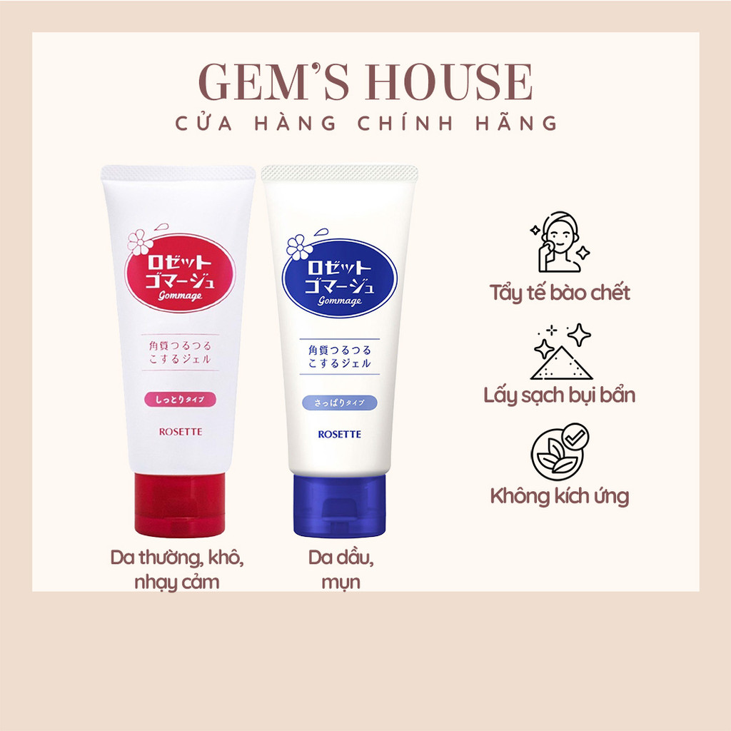 Tẩy Tế Bào Chết Rosette Peeling Gel 120G 180G Loại Bỏ Bã Nhờn Cho Da Căng Mịn