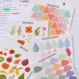  Sticker nhãn dán họa tiết hoa lá – giấy cán màng phong cách Botanical decor sổ tay nhật ký 