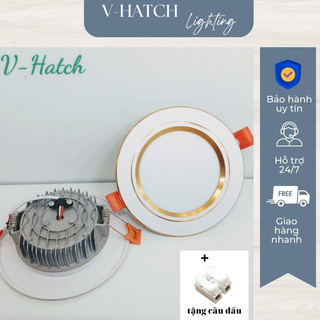 Đèn led âm trần đế đúc 7w 3 chế độ lỗ 90mm trang trí trần