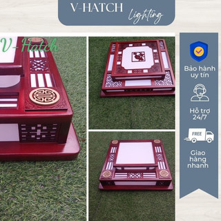 Đèn ốp trần gỗ vuông D55x55cm