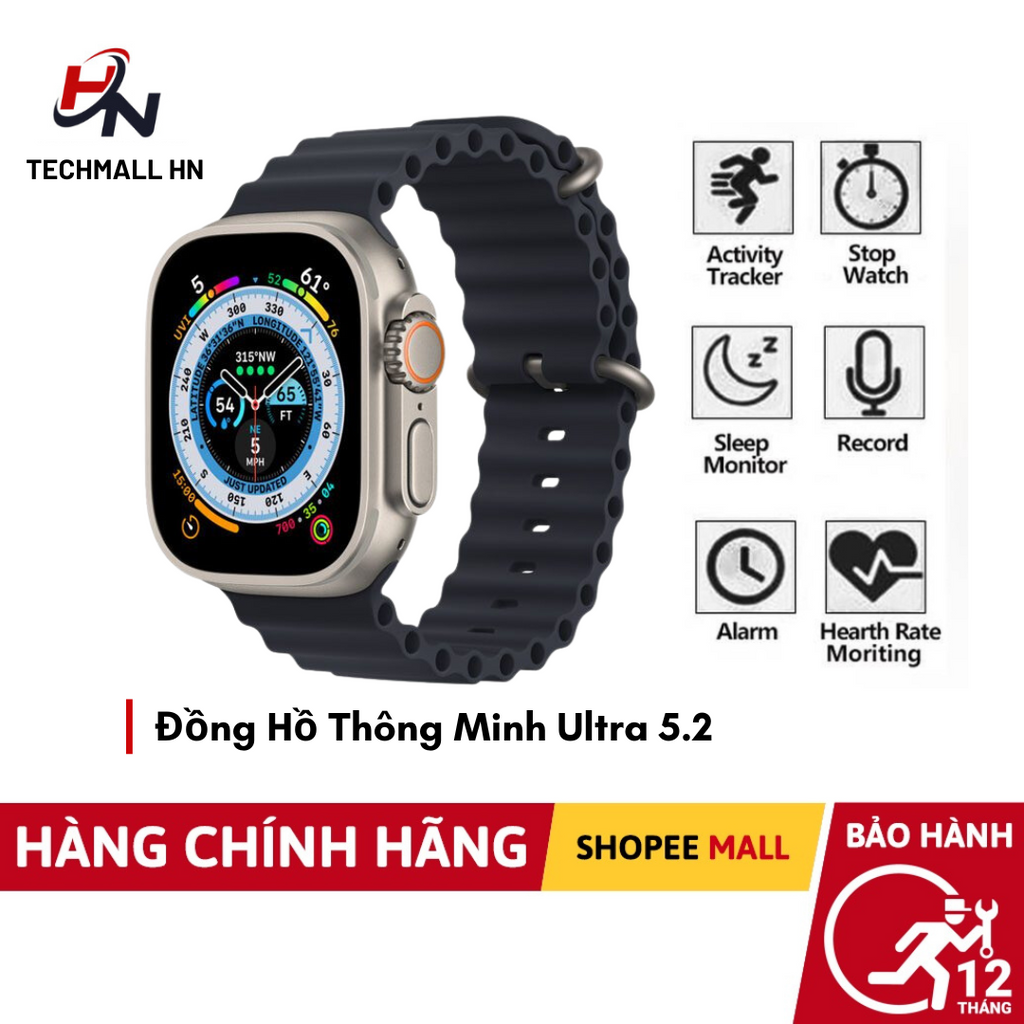 Đồng Hồ H11S Ultra Plus + Nâng Cấp H11 Ultra+, Tràn viền 2.05", 49MM, Full Thông Báo. Bản Đủ-TECHHIGH