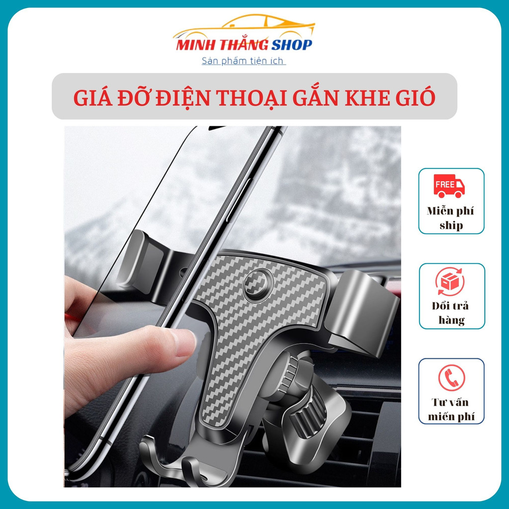 Giá đỡ điện thoại trên ô tô kẹp gắn cửa khe gió điều hoà xoay 360 độ