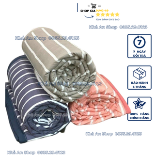 Chăn Hè Cotton Đũi Kẻ Muji hàng xuất nhật,chăn cotton kẻ sọc