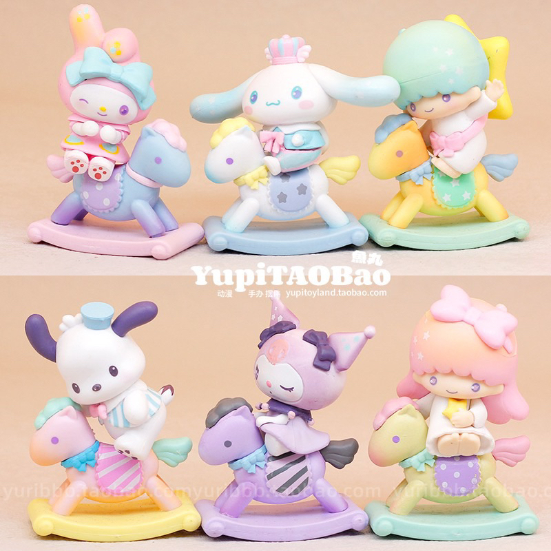 Mô hình Sanrio ngựa gỗ tuổi thơ đáng yêu ngọt ngào
