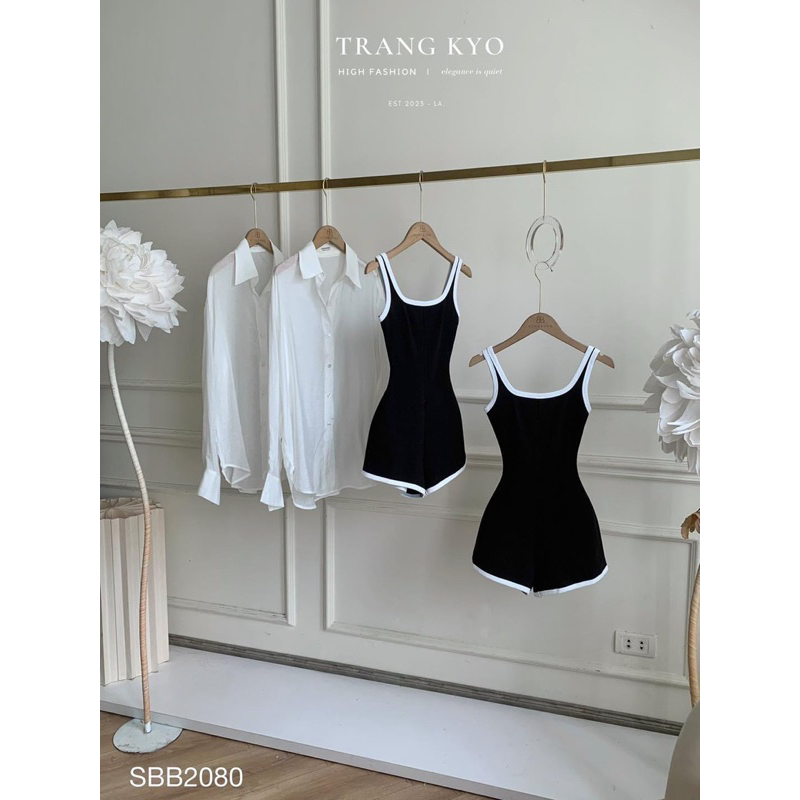 Set Jum Body 2 Dây Bản To Viền Trắng Kèm Áo Sơ Mi Trắng Siêu Đẹp, Jum Đi Biển Đi Chơi