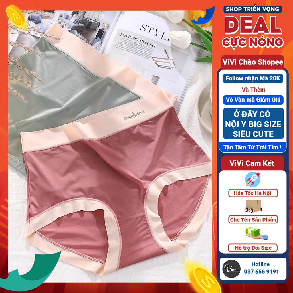 Quần lót Nữ Bigsize vải su lụa siêu mát Cạp Cao Size từ 50 - 110kg - Quần lót Big size- Quần big size - Mã T02