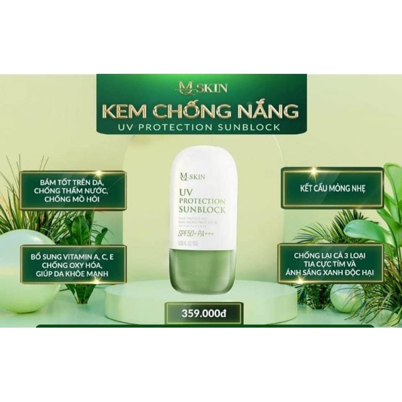 KEM CHỐNG NẮNG MQSKIN MQ SKIN UV Protection Sunblock 50g chình hãng mẫu mới