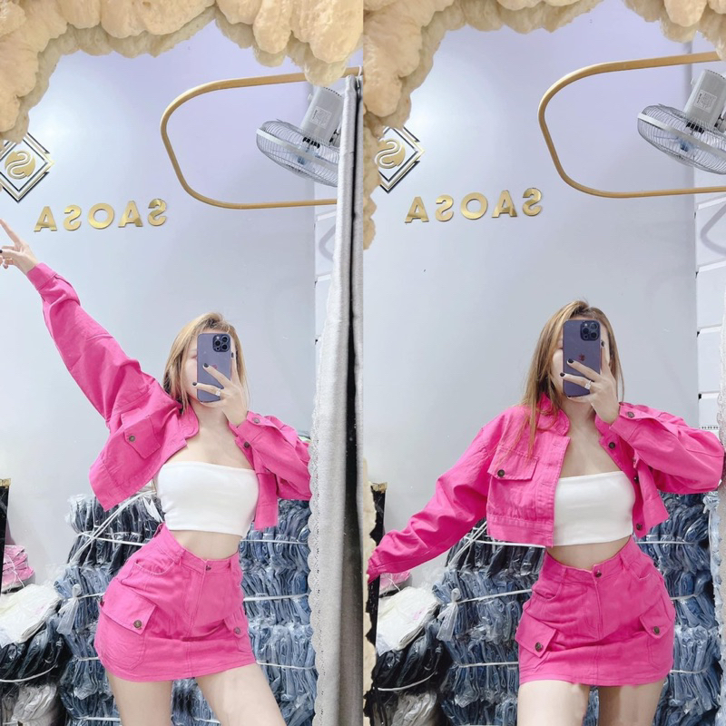 BIGSIZE HIẾU HIẾU ( Set 3 món kaki + chân váy túi hộp 55-95kg )