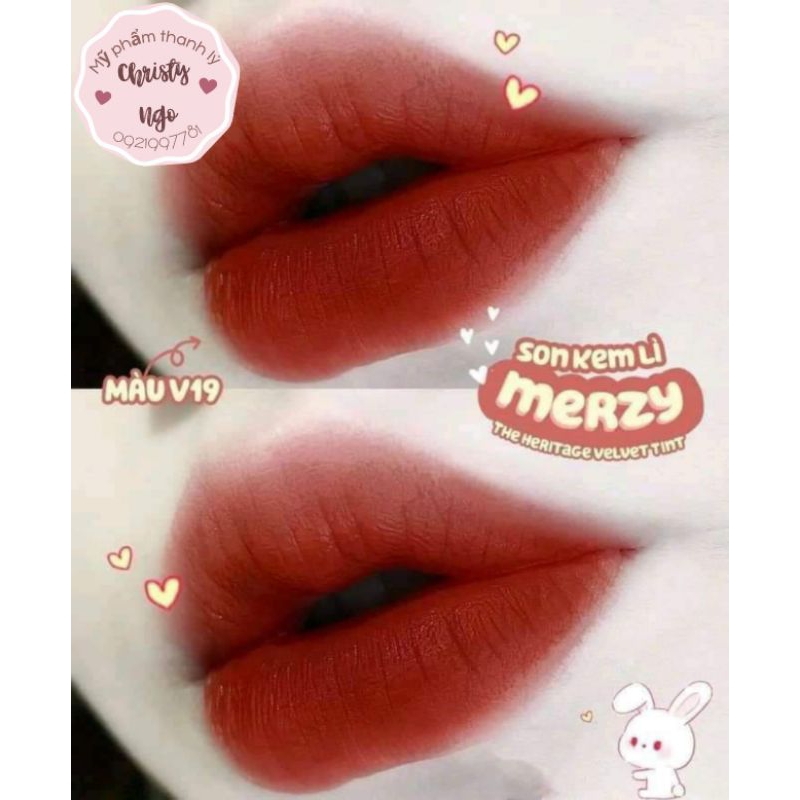 CHÍNH HÃNG SON KEM MERZY HERITAGE V19 ĐỎ CAM GẠCH