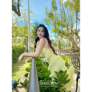 Đầm bèo gợn sóng hở lưng siêu xinh - 110307
