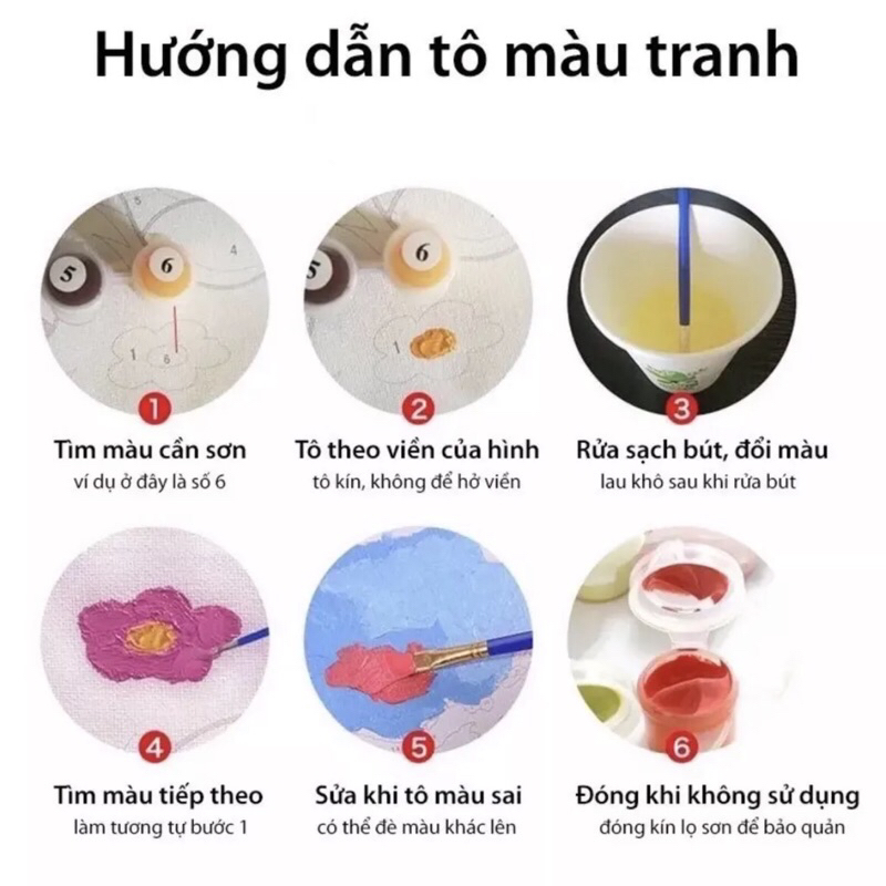 DIY Tranh Tô Màu Số Hóa Khung Gỗ Căng Sẵn 20x20 cm Gấu dâu Kuromi Kitty