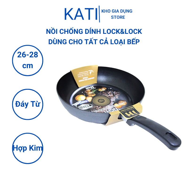 Chảo sâu lòng bằng nhôm chống dính Lock&amp;Lock LNF2346MB 34cm