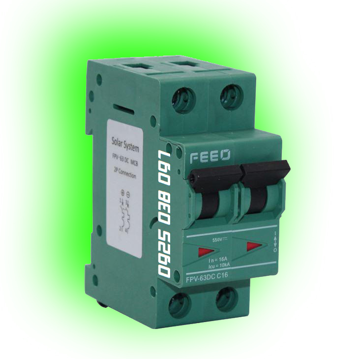 CB DC 2P 16A 800V FPV-63 FEEO dùng cho Inverter Solar, năng lượng mặt trời