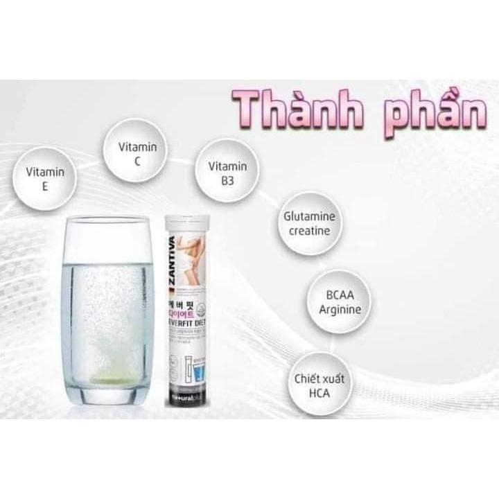 Viên Sủi Hỗ Trợ Giảm Cân ZANTIVA Lọ 20 Viên