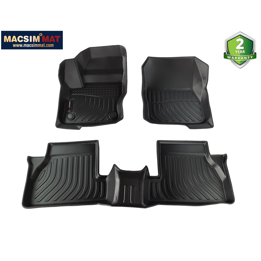 Thảm lót sàn xe ô tô Ford Focus 2012-2020 Nhãn hiệu Macsim chất liệu nhựa TPE màu đen hàng loại 2