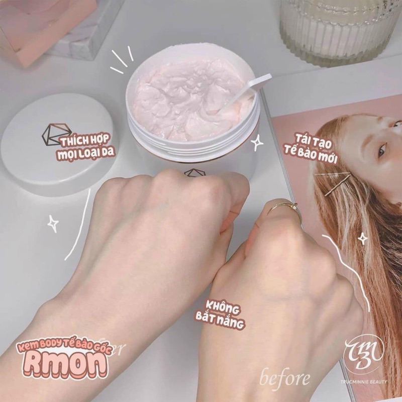 Kem dưỡng trắng Body RMON 200ml làm da sáng đều màu, nâng tone tức thì, trắng hồng tự nhiên - ThuThaoCosmetic