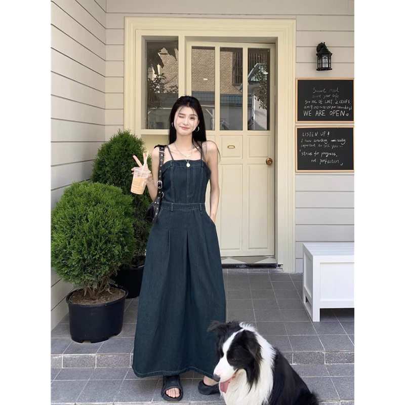 Yếm Đầm Jeans Dáng Xoè Dài Taobao Order