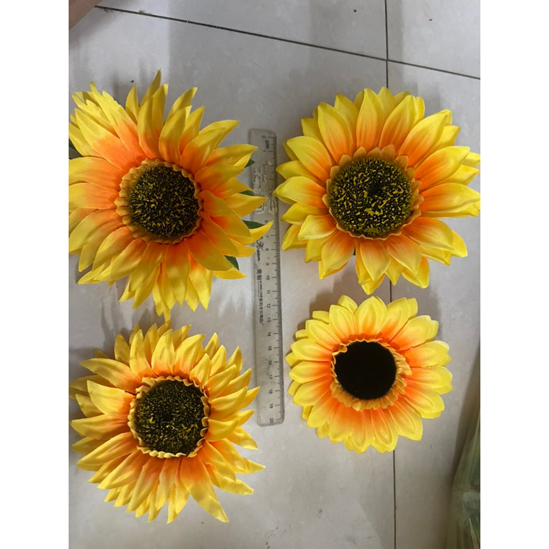 hoa giả,đầu bông hướng dương rời,hoa trang trí