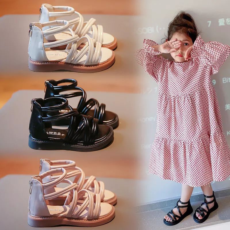 Dép quai hậu dây, sandal chiến binh dây da, khoá sau cho bé