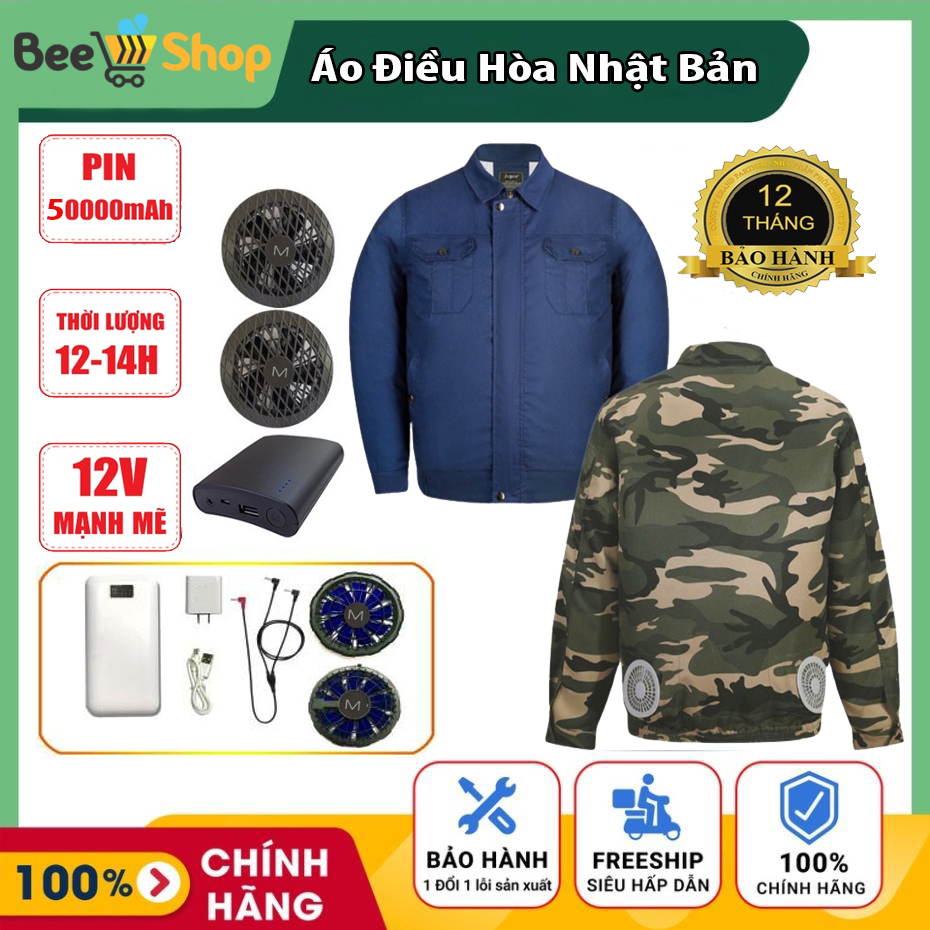 Áo điều hòa Nhật Bản KAW pin 50.000 mAh, công suất 15W, chạy 15-18h giúp làm mát, giảm nhiệt độ, điều hòa toàn bộ cơ thể