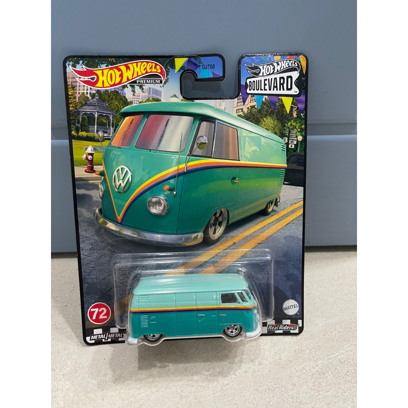 Xe mô hình đồ chơi bánh cao su Hotwheels 1:64 PREMIUM - BOULEVARD - Volkswagen T1 Panel Bus (No.72)