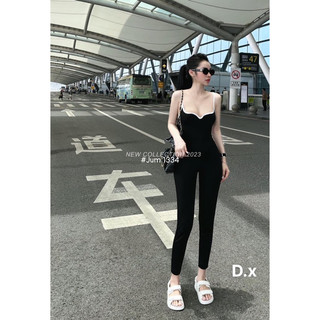 jumsuit nữ umi 2 dây phối viền tôn dáng