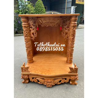 Bàn thờ thần tài ông địa 80 x 98cm - gỗ gõ đỏ