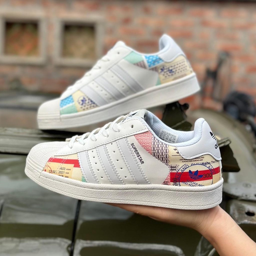 Giày_thể thao sneakers Adidas mũi sò họa tiết Superstar - mới nhất Full box bill 2023full phụ kiện.sale đậm