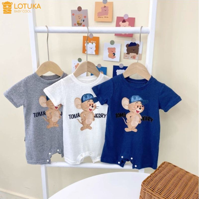 Bodysuit Cho Bé LOTUKA In Hình Tom & Jerry, Body Đùi Bé Trai Bé Gái, Quần Áo Trẻ Em Size 3-12kg