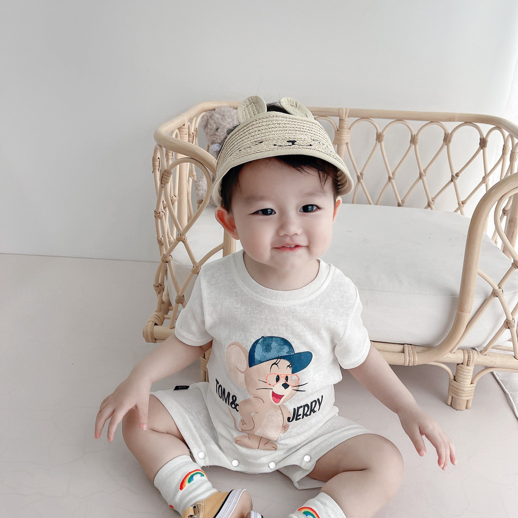 Bodysuit Cho Bé LOTUKA In Hình Tom & Jerry, Body Đùi Bé Trai Bé Gái, Quần Áo Trẻ Em Size 3-12kg