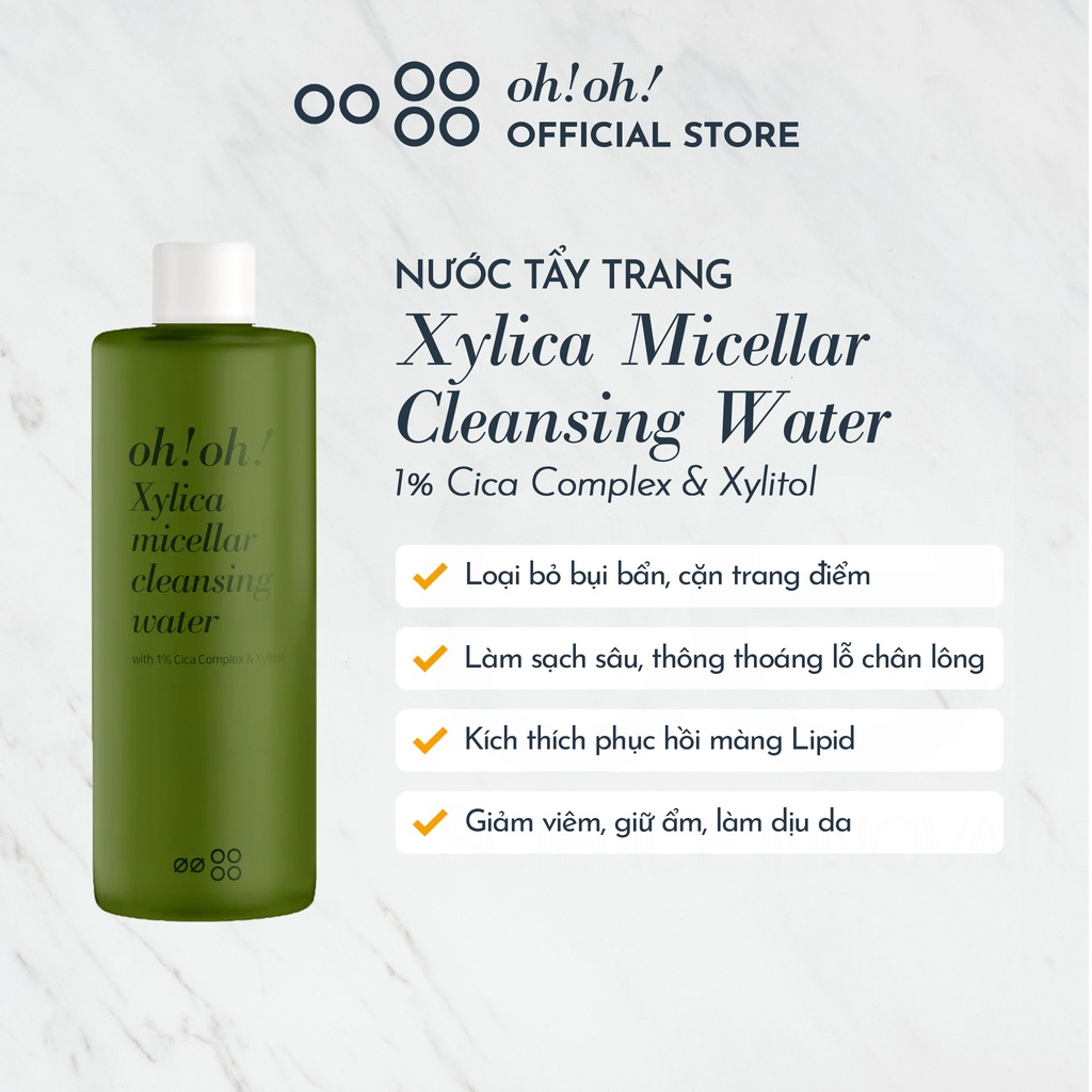 [Quà Tặng] Nước Tẩy Trang oh!oh! Xylica Micellar Cleansing Water (1% Cica Complex & Xylitol) (500ml)