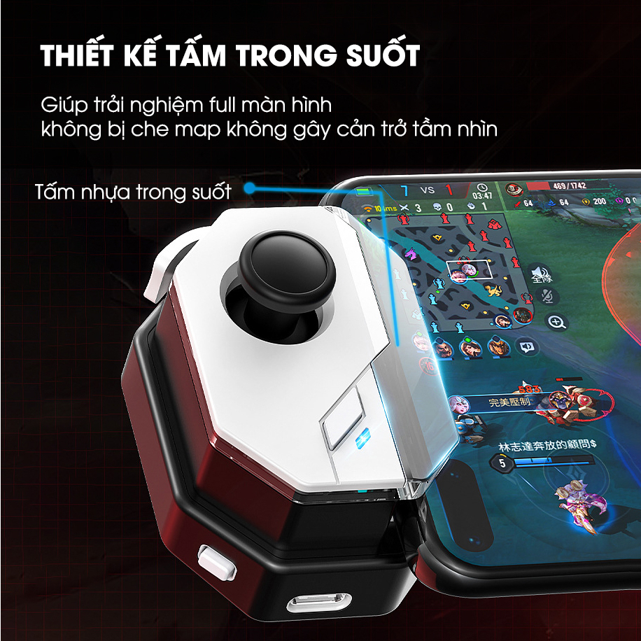 Tay cầm chơi game joystick điện thoại SIDOTECH MB02 hỗ trợ macro ghìm tâm auto tap liên quân ff pubg tốc chiến mobile