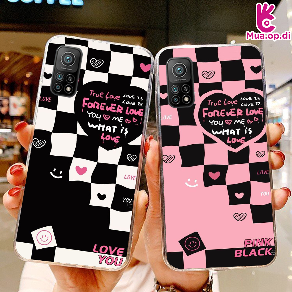 Ốp Silicon in Caro Tim Xiaomi Mi10T , Mi10T Pro Không phai màu